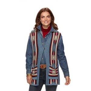 CHAPS Women's Southwest Aztec Knit Sweater Vest Size Medium Petite